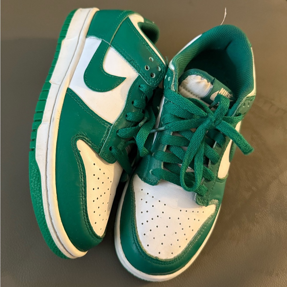 Green and white dunks